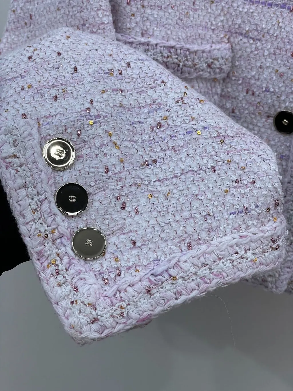 Chanel Tweed Jacket MultiColor Tweed Very good - Model View