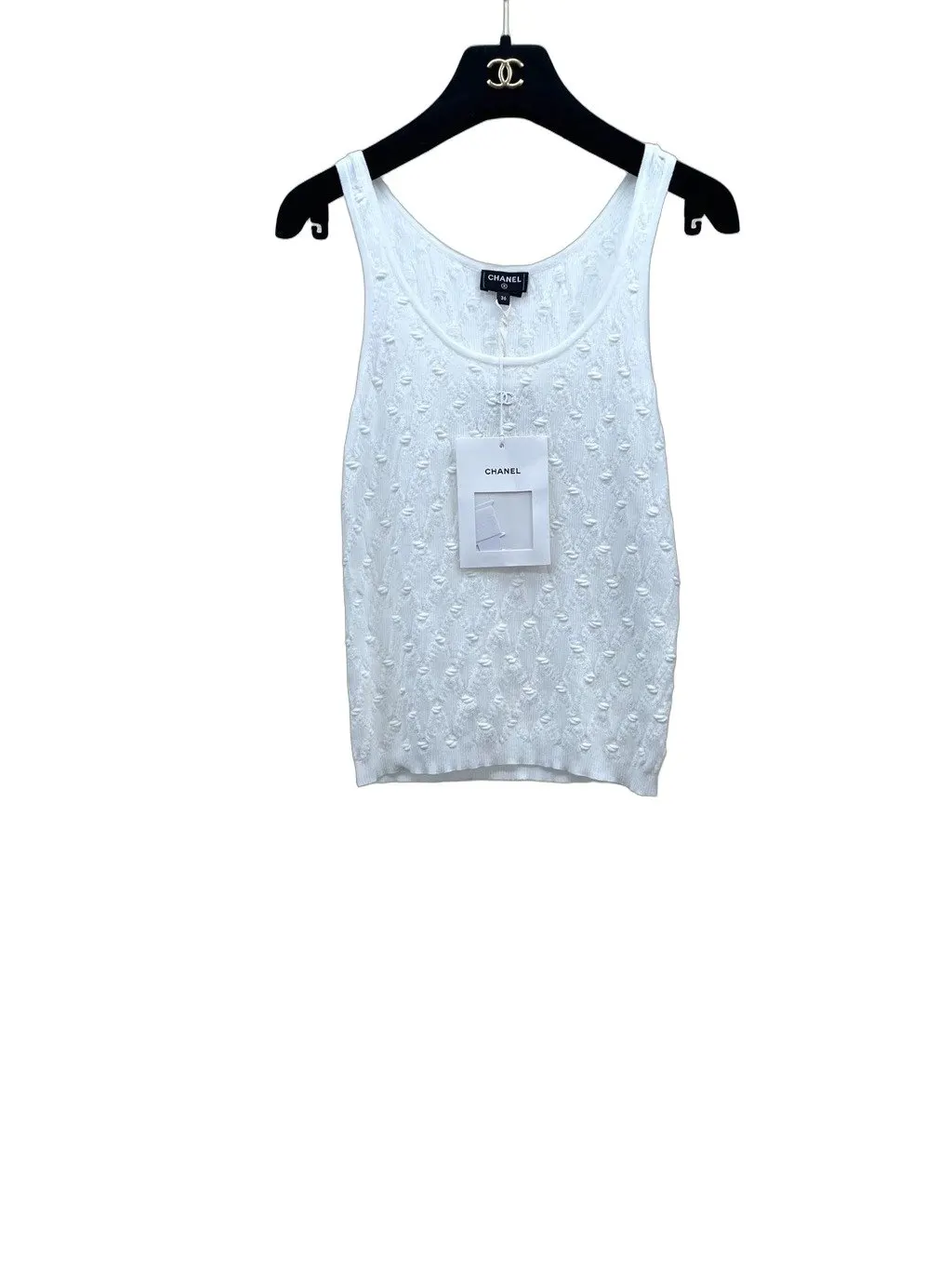 Chanel White Cotton Knitwear