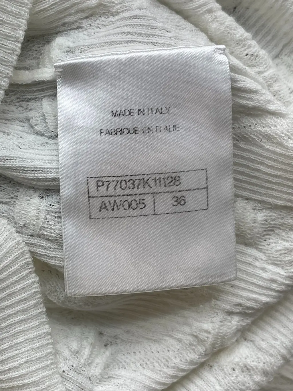 Chanel White Cotton Knitwear White Cotton Very good - Inside View