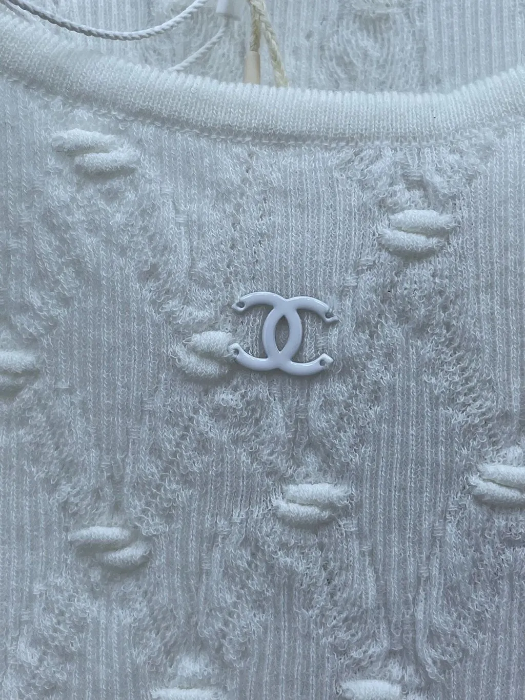 Chanel White Cotton Knitwear White Cotton Very good - Box View