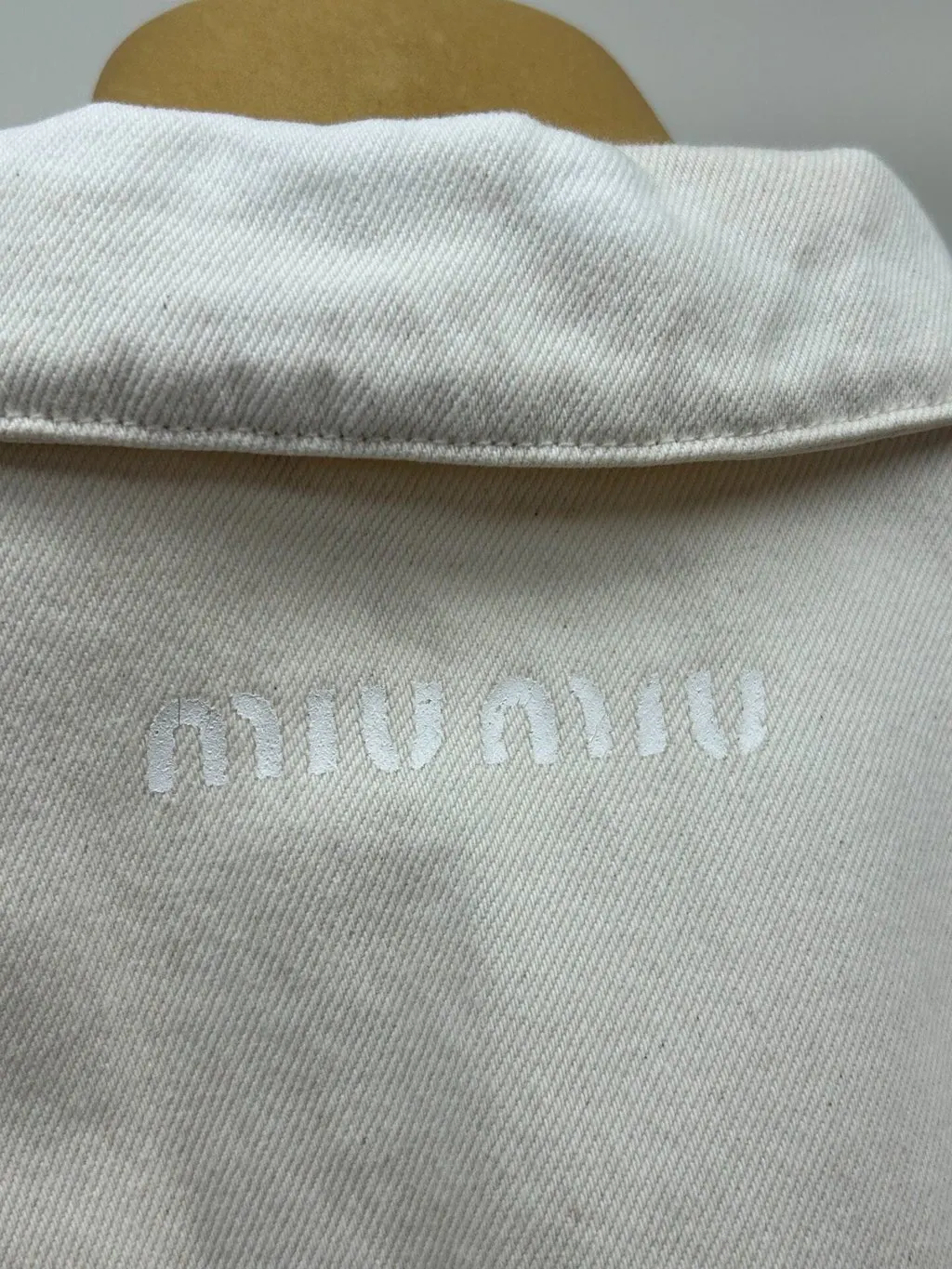 Miu Miu Beige Denim Jacket Beige Denim Very good - Model View