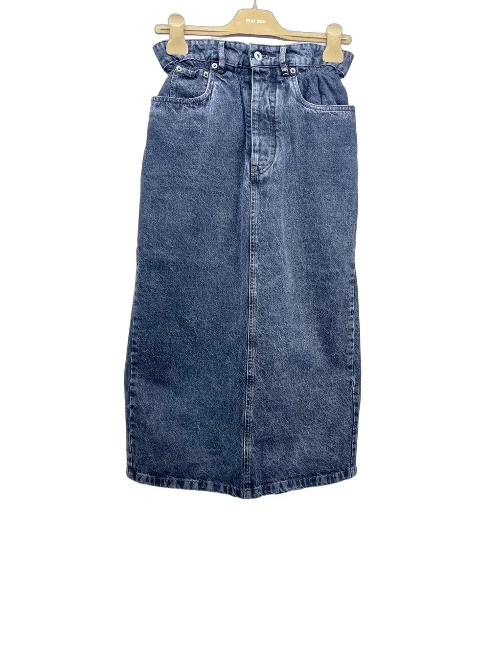 Miu Miu Blue Denim Skirt Blue Denim Very good - Front View