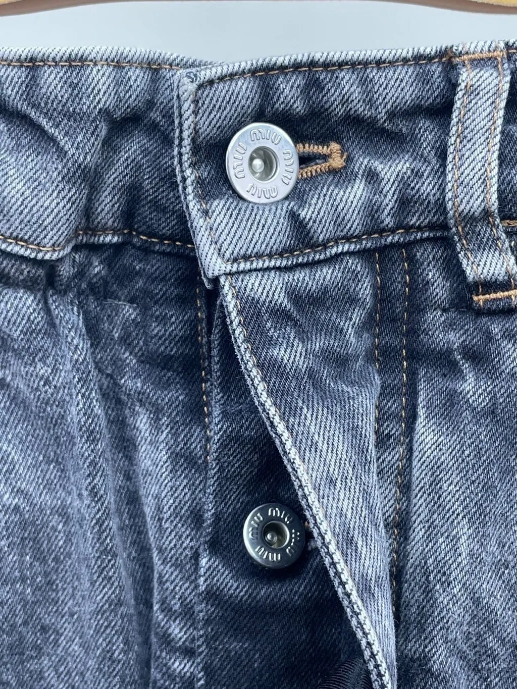 Miu Miu Blue Denim Skirt Blue Denim Very good - Model View