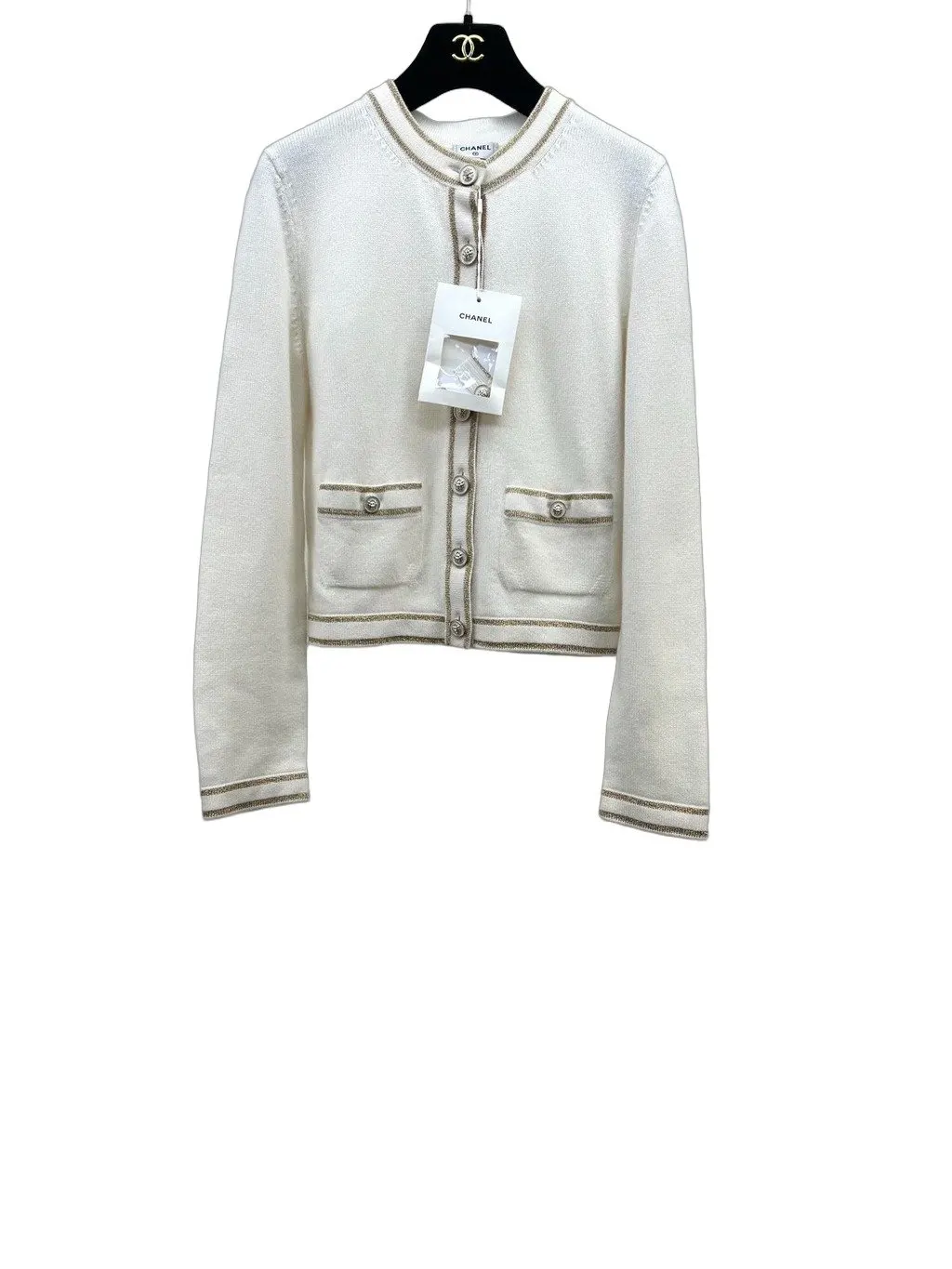 Chanel White Cashmere Knitwear