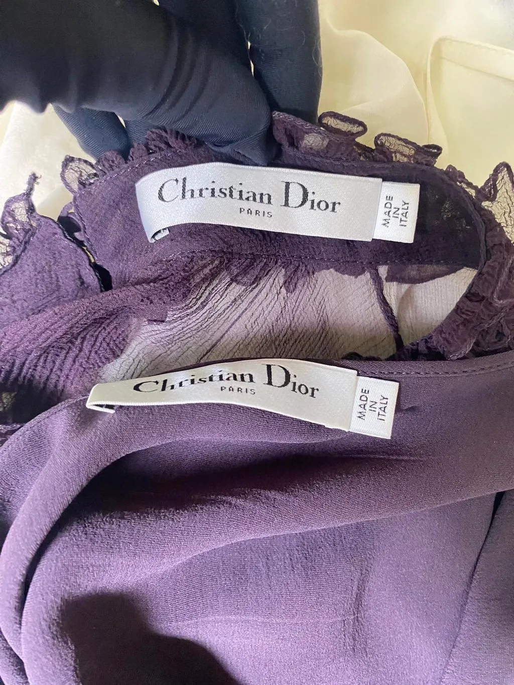 Dior Purple Silk Top Purple Silk Very good - Inside View
