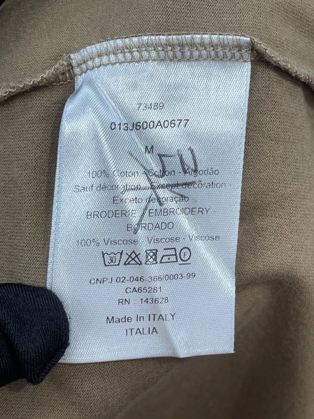 Dior Khaki Cotton T-Shirt Khaki Cotton Very good - Model View