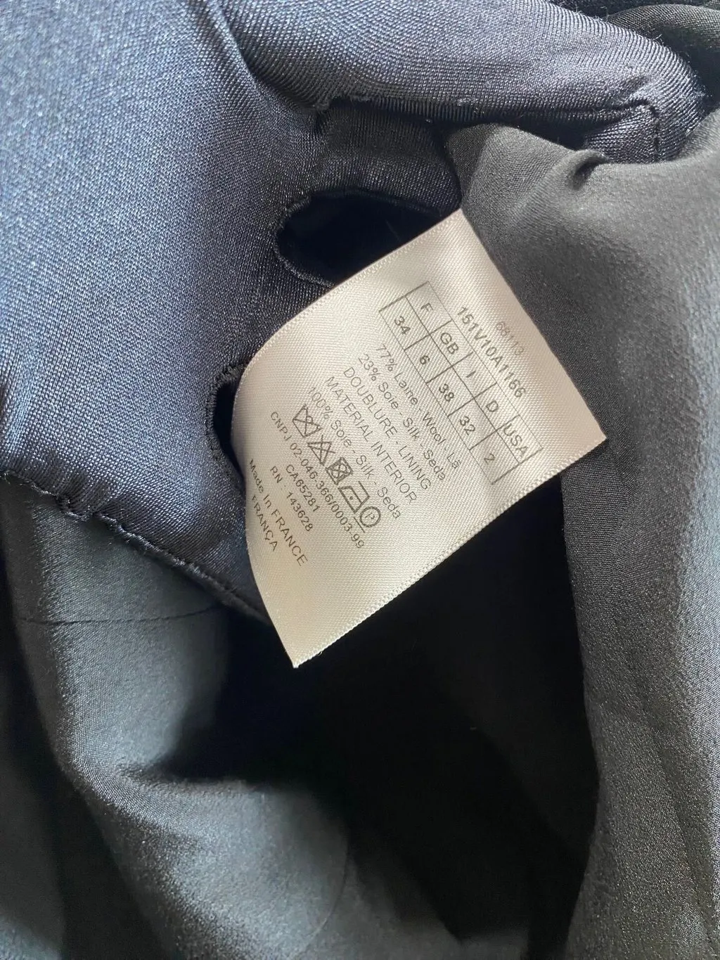 Dior Navy Wool Jacket Navy Wool Very good - Inside View
