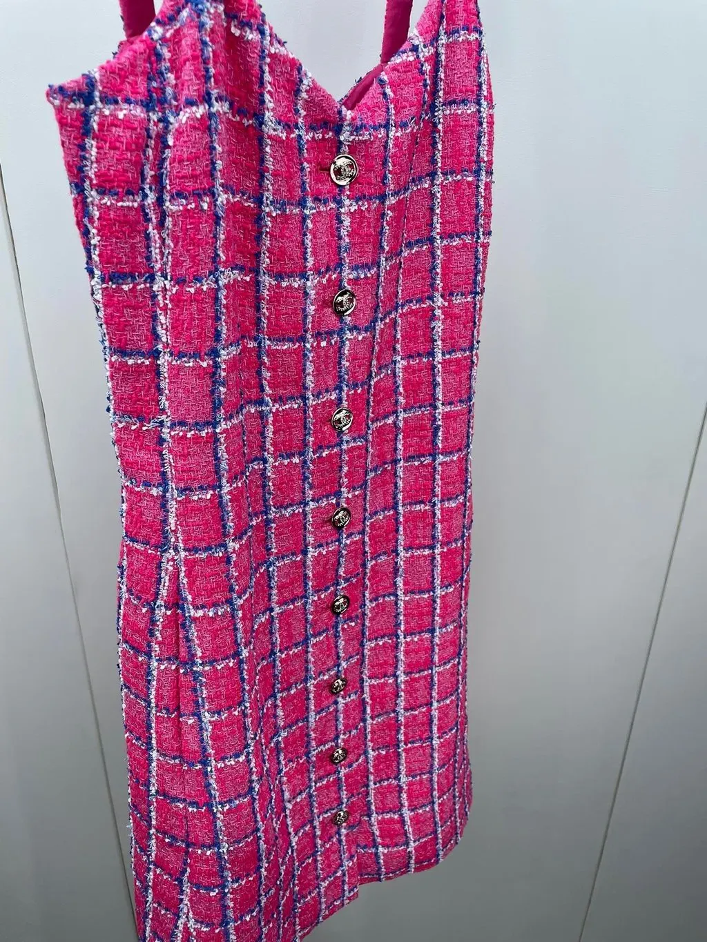 Chanel Pink Tweed Dress Pink Tweed Very good - Inside View