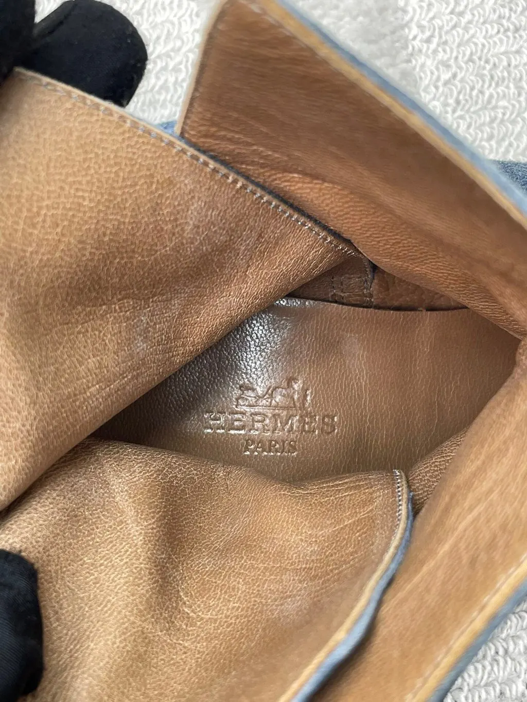 Hermès Kelly Blue Suede Boots Blue Suede Very good - Inside View