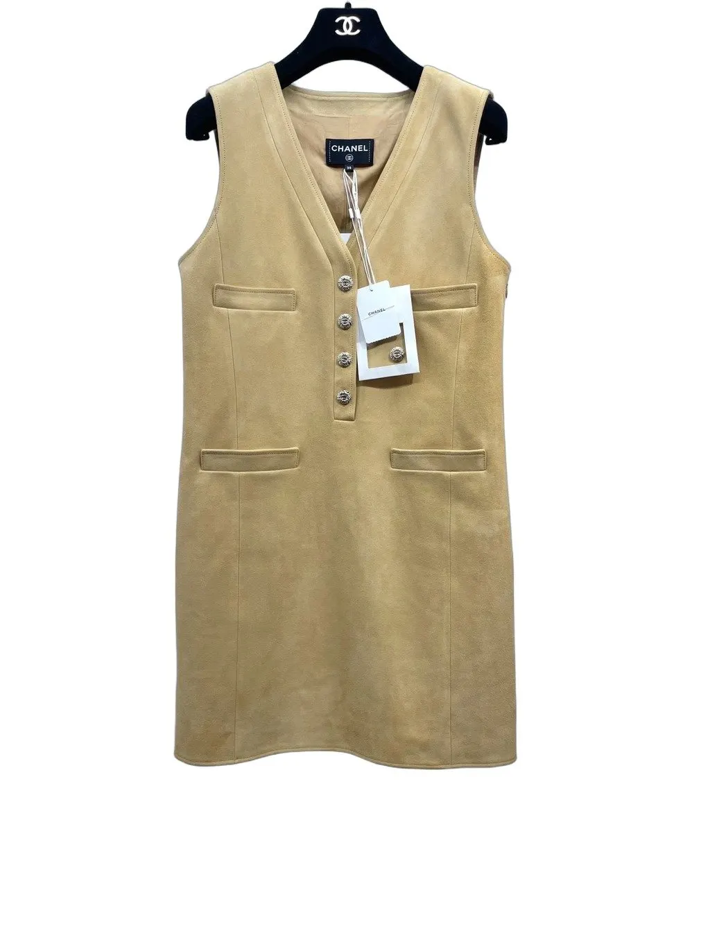 Chanel Camel Suede Dress Camel Suede Very good - Front View