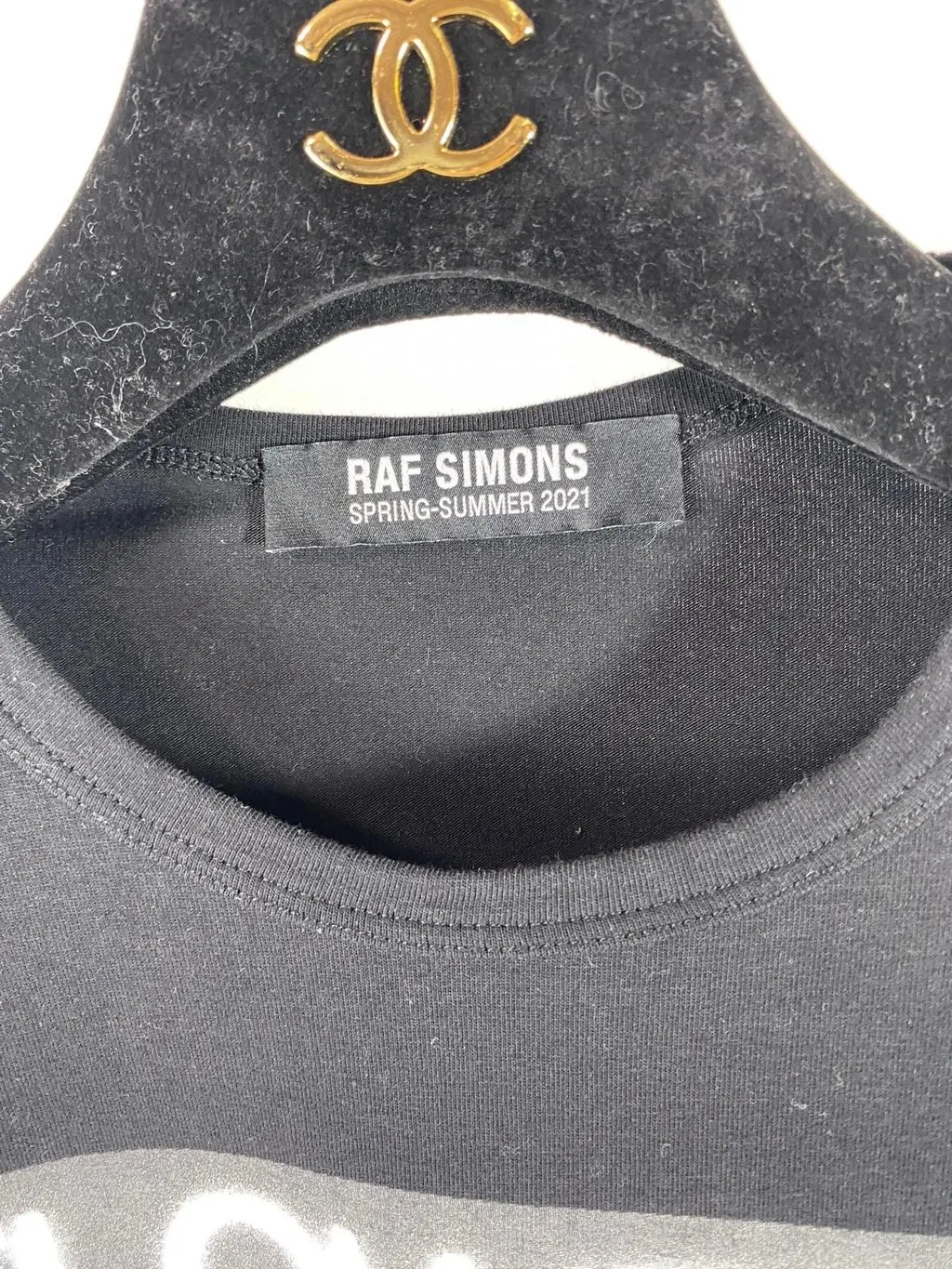 Raf Simons Black Cotton T-Shirt Black Cotton Very good - Box View