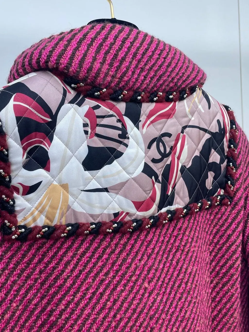 Chanel Tweed Coat MultiColor Tweed Very good - Model View