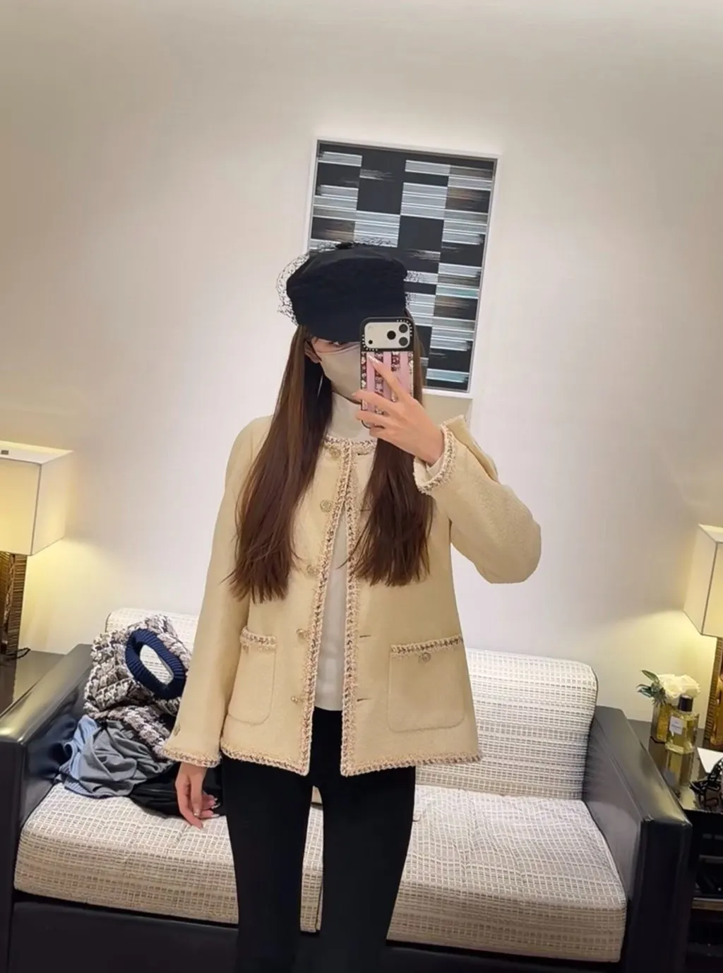 Chanel Ecru Tweed Jacket Ecru Tweed Very good - Box View