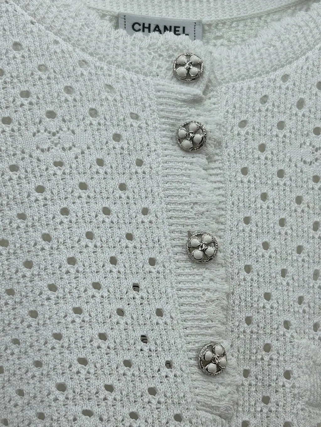 Chanel White Lace Top White Lace Very good - Inside View