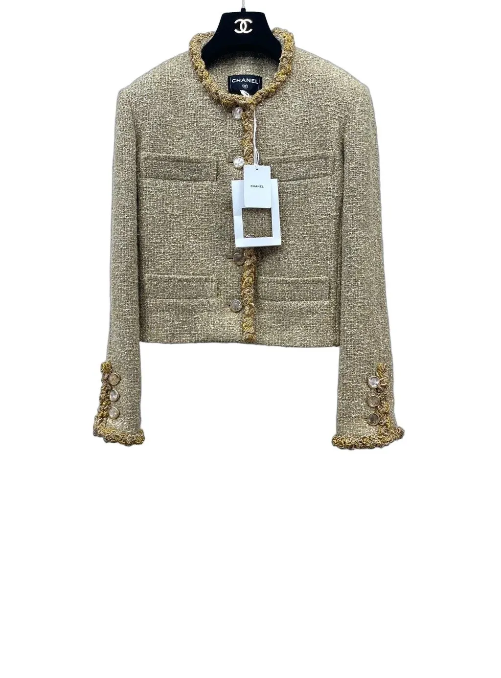 Chanel Gold Tweed Jacket Gold Tweed Very good - Front View