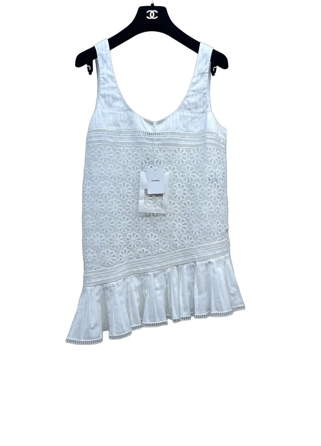 Chanel White Lace Dress White Lace Very good - Front View
