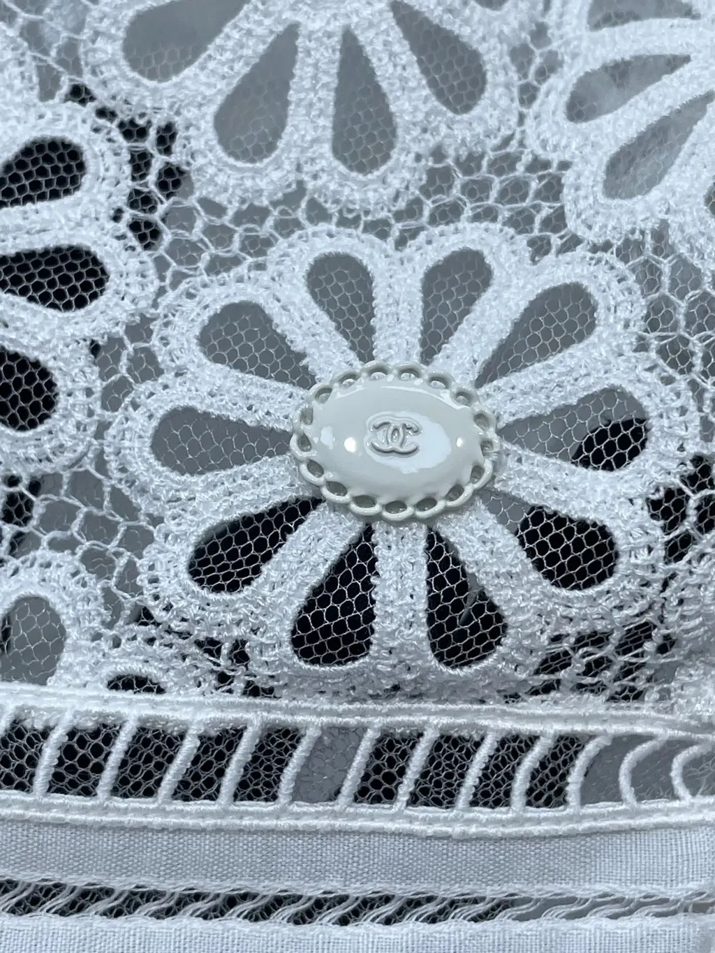 Chanel White Lace Dress White Lace Very good - Inside View