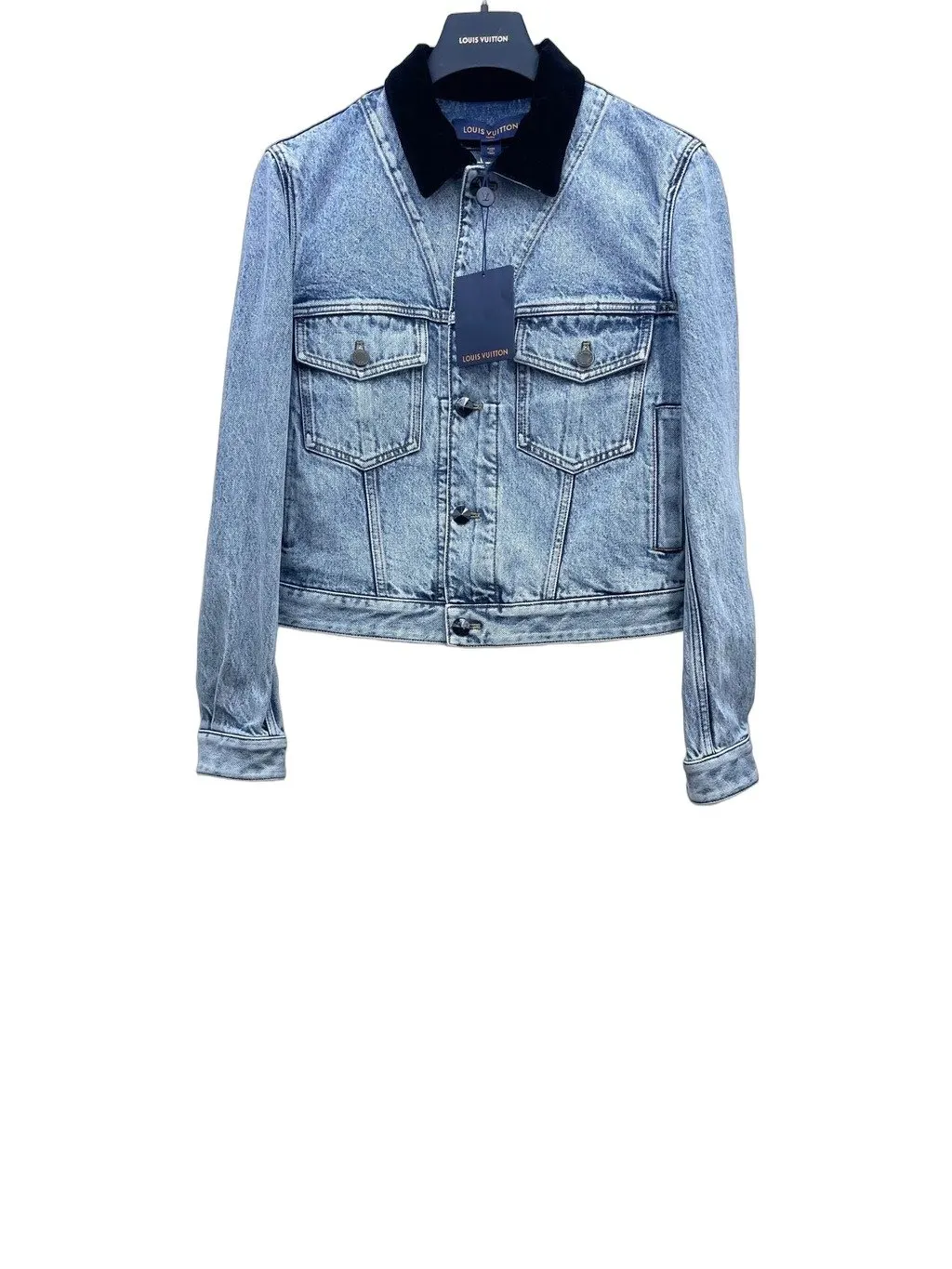 Louis Vuitton Blue Denim Jacket Blue Denim Very good - Front View