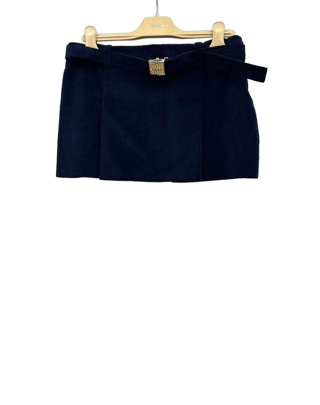 Miu Miu Navy Cotton Skirt Navy Cotton Very good - Front View