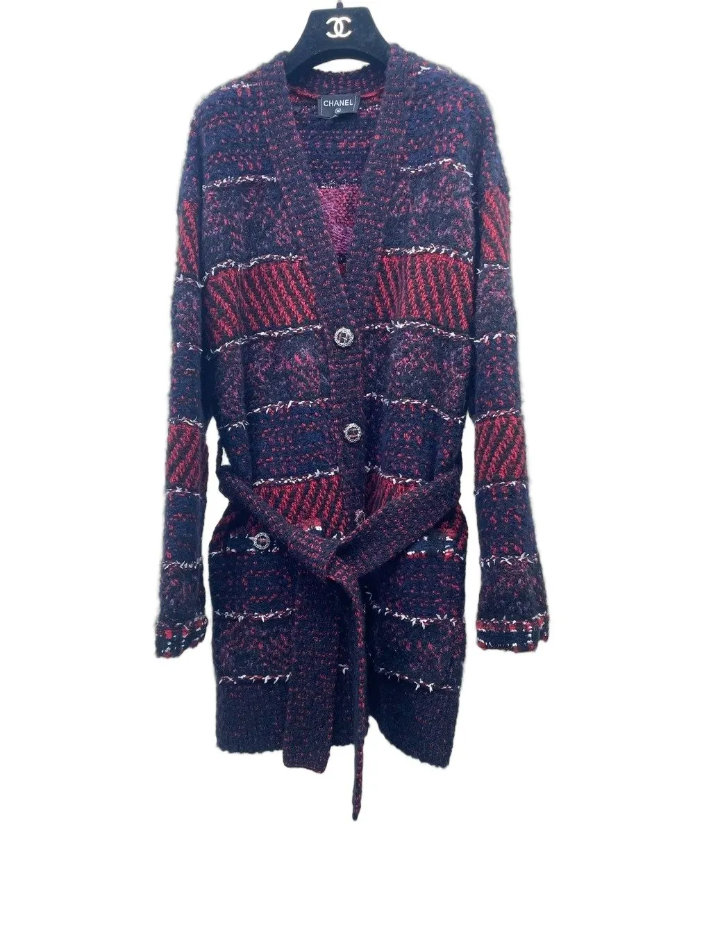 Chanel Tweed Coat MultiColor Tweed Very good - Front View