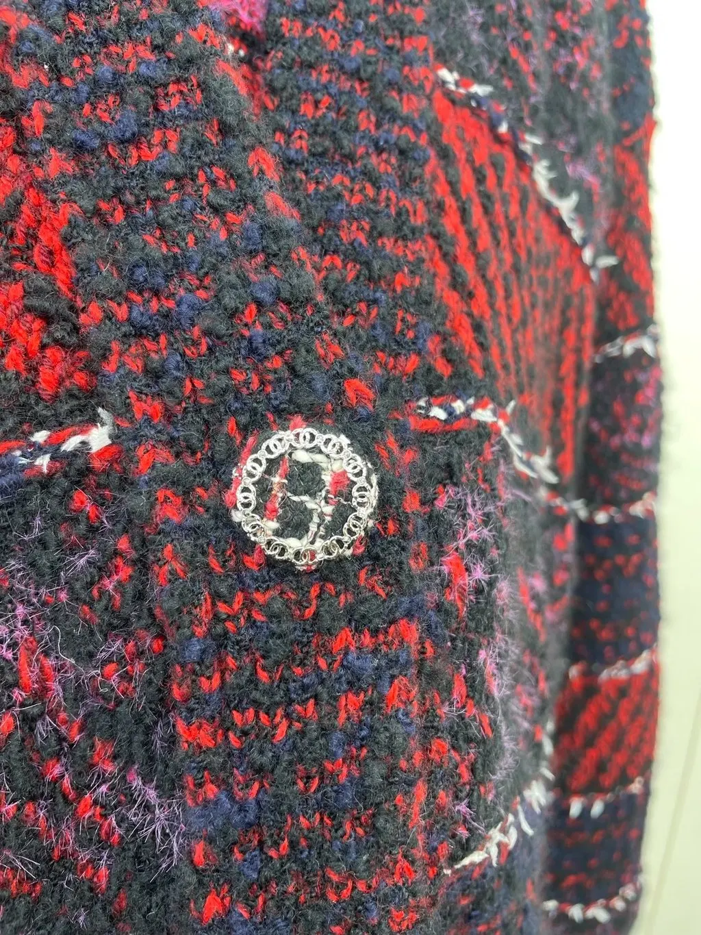 Chanel Tweed Coat MultiColor Tweed Very good - Model View