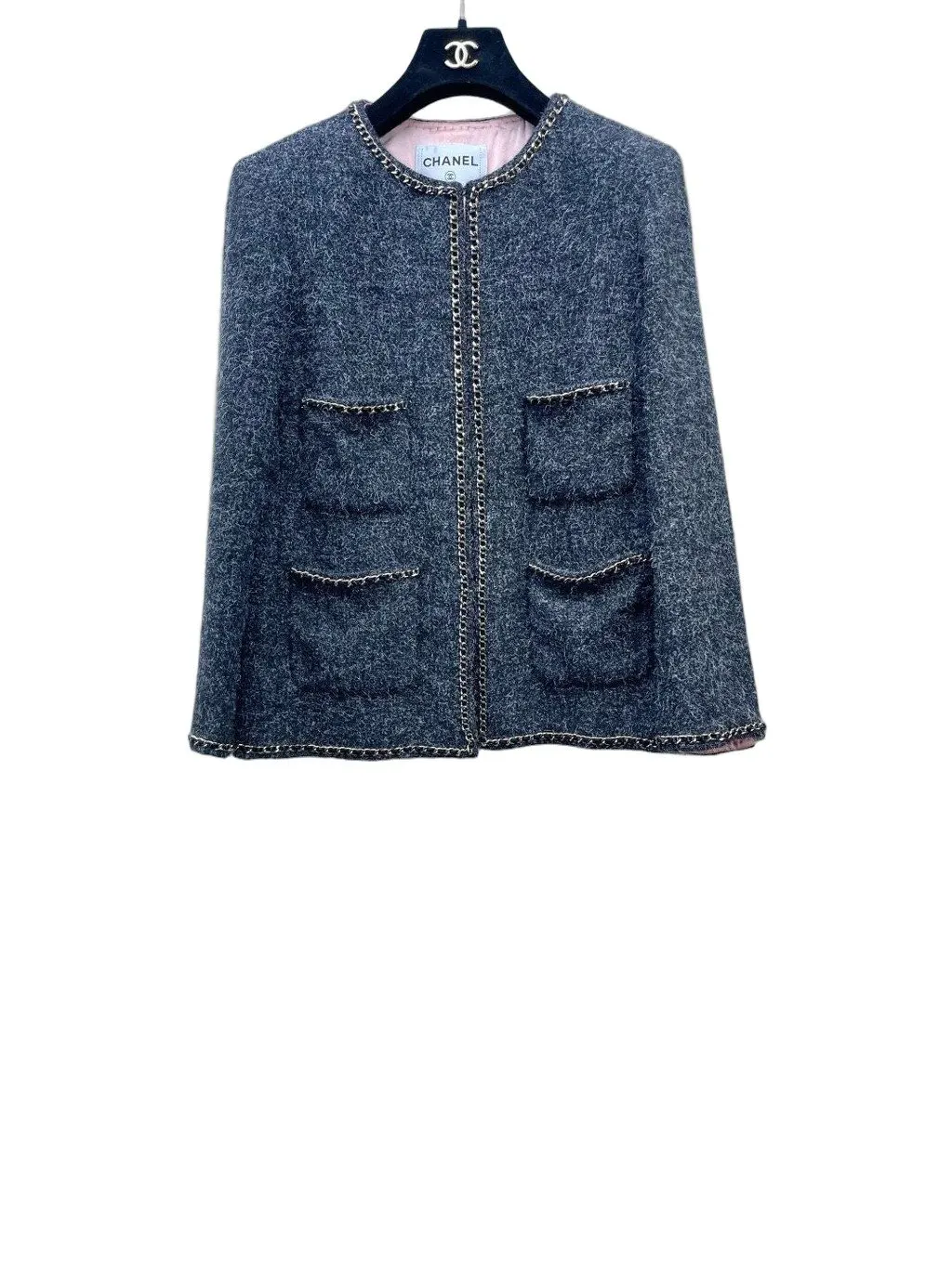 Chanel Grey Tweed Jacket Grey Tweed Very good - Front View
