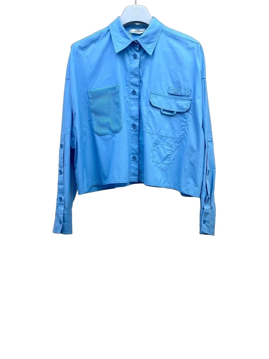 Fendi Blue Cotton Top Blue Cotton Very good - Front View
