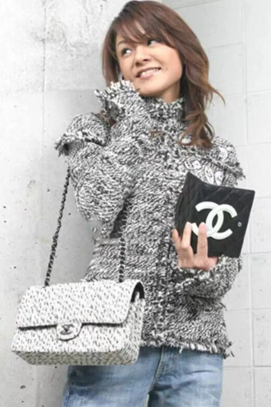 Chanel Tweed Jacket MultiColor Tweed Very good - Model View