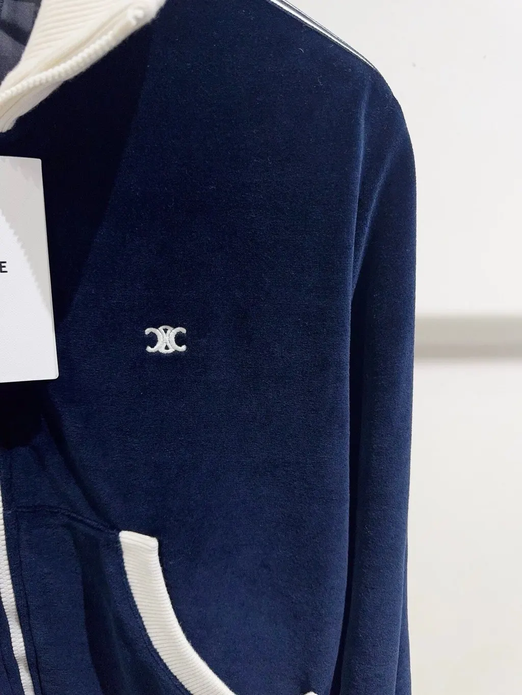 Celine Blue Velvet Jacket Blue Velvet Never worn - Back View