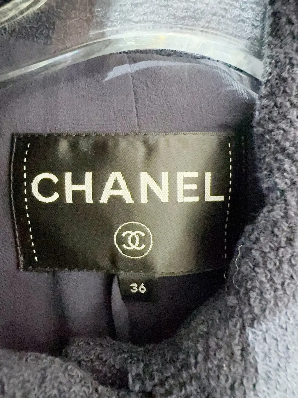 Chanel Navy Tweed Jacket Navy Tweed Very good - Model View