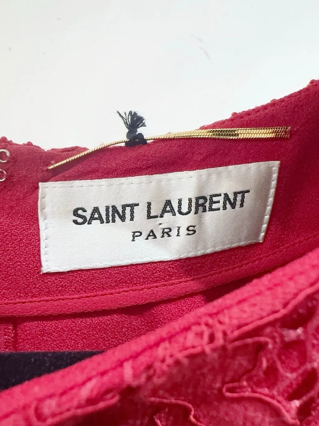 Saint Laurent Red Lace Dress Red Lace Never worn - Inside View
