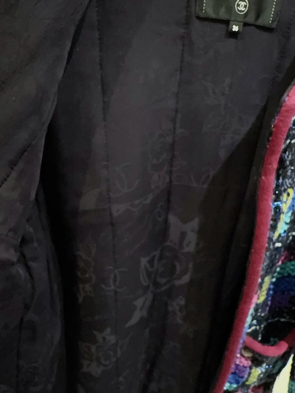 Chanel Tweed Jacket MultiColor Tweed Very good - Back View