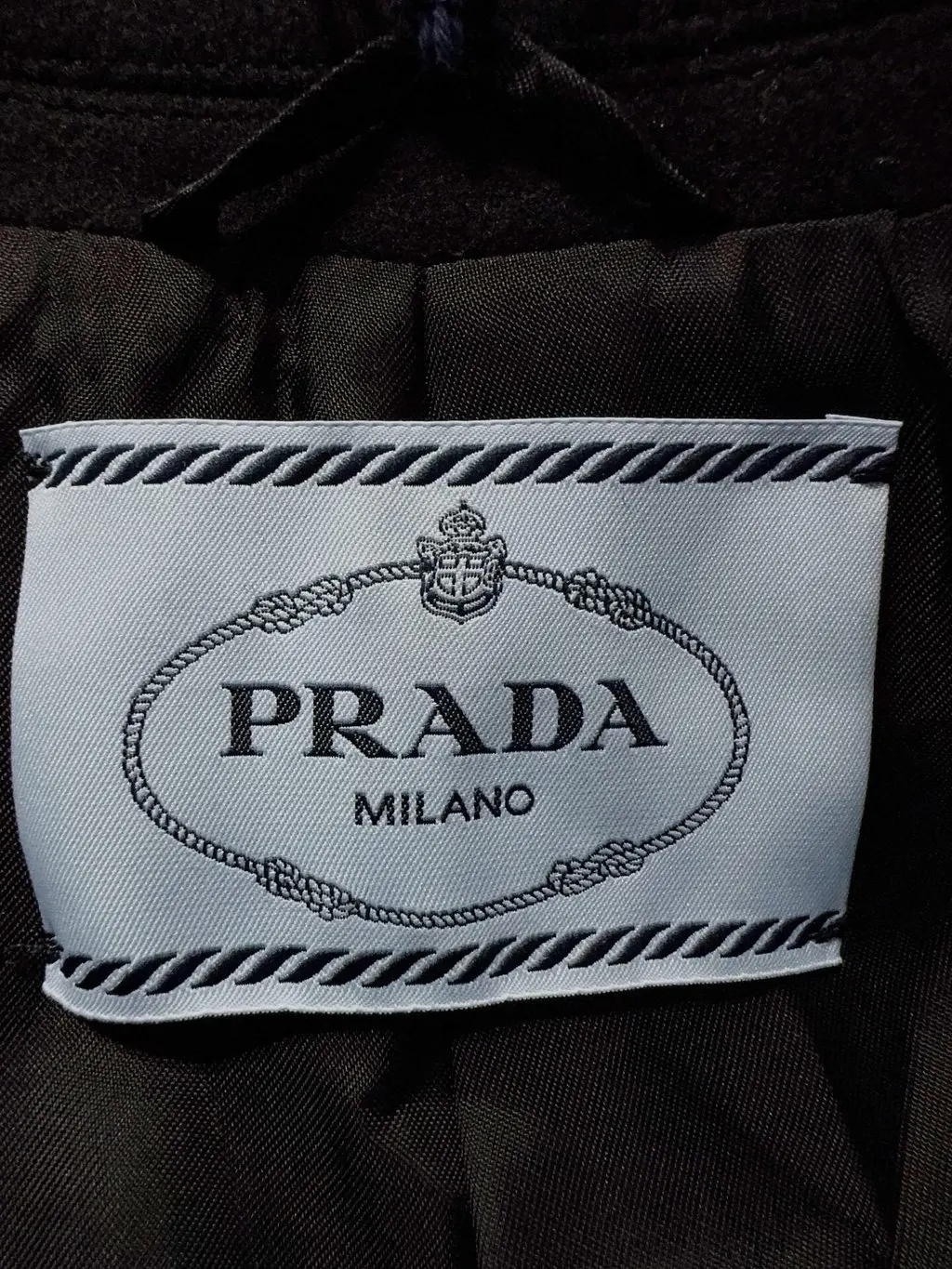 Prada Black Wool Coat Black Wool Never worn - Inside View