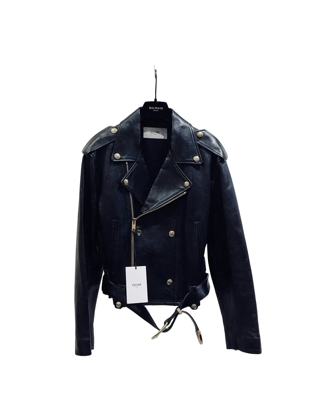 Celine Black Leather Jacket