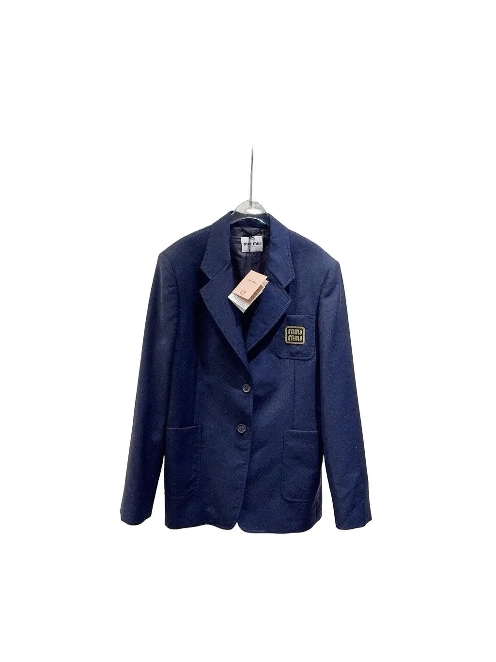 Miu Miu Navy Wool Jacket Navy Wool Never worn - Front View