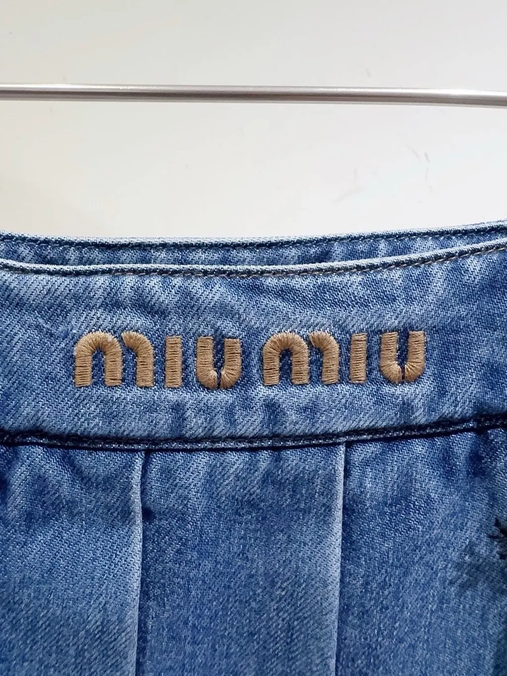 Miu Miu Blue Denim Skirt Blue Denim Never worn, with tag - Back View