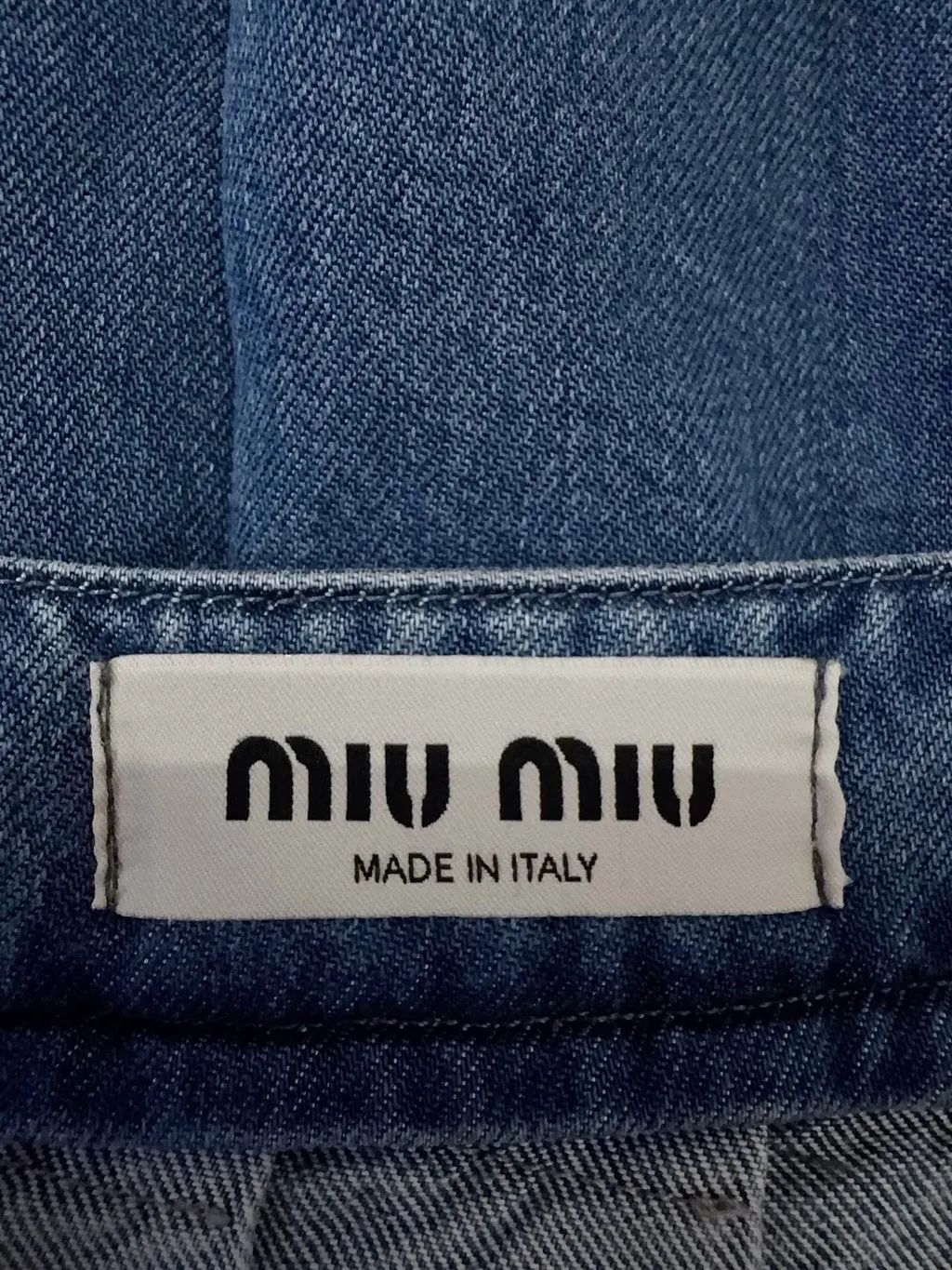 Miu Miu Blue Denim Skirt Blue Denim Never worn, with tag - Model View