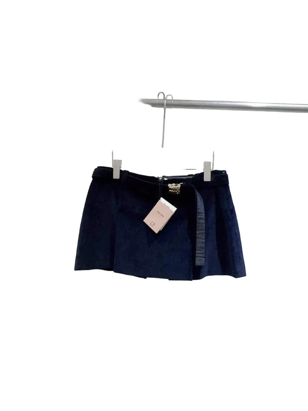 Miu Miu Navy Velvet Skirt