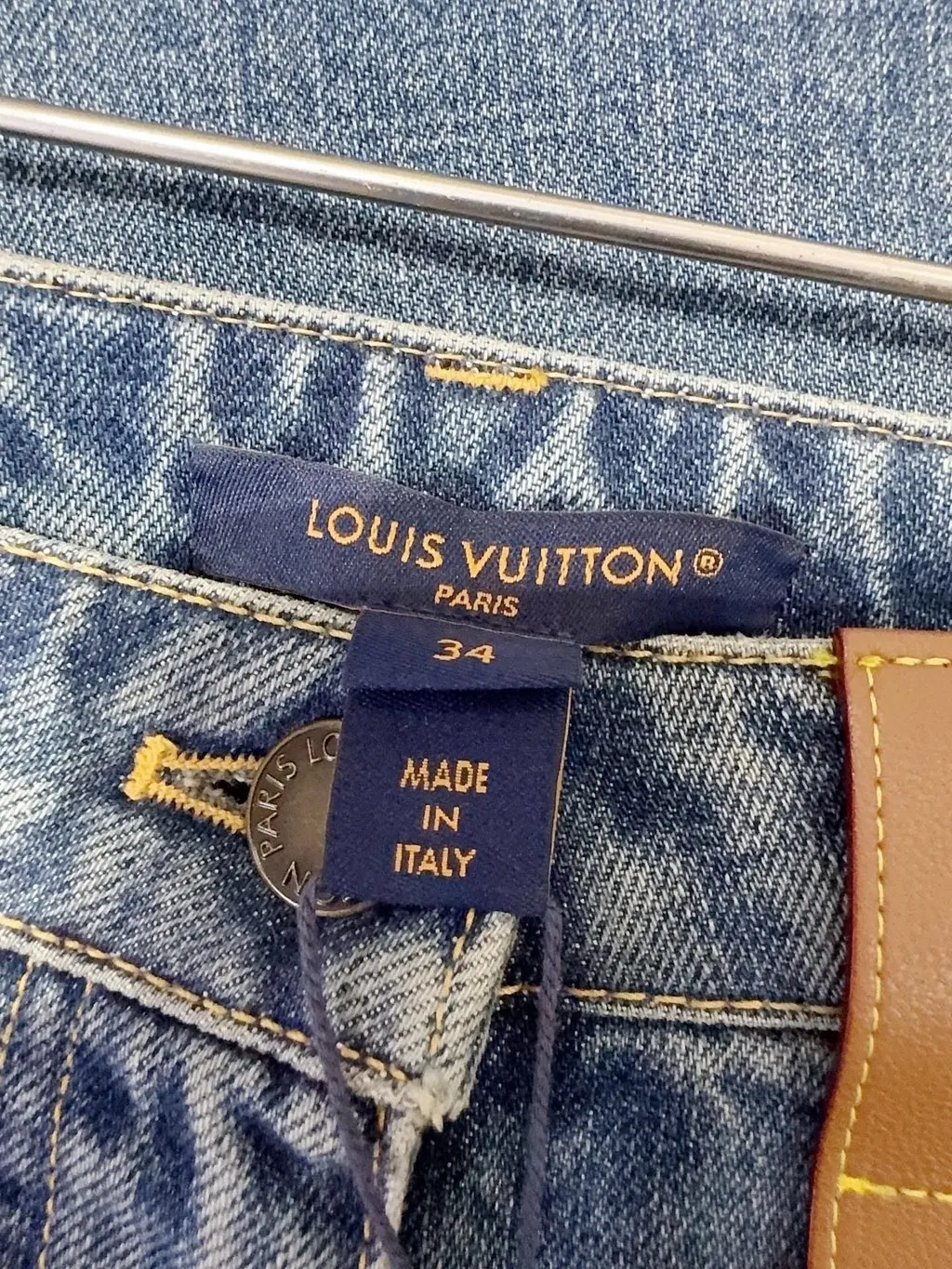 Louis Vuitton Blue Denim Jeans Blue Denim Never worn, with tag - Model View