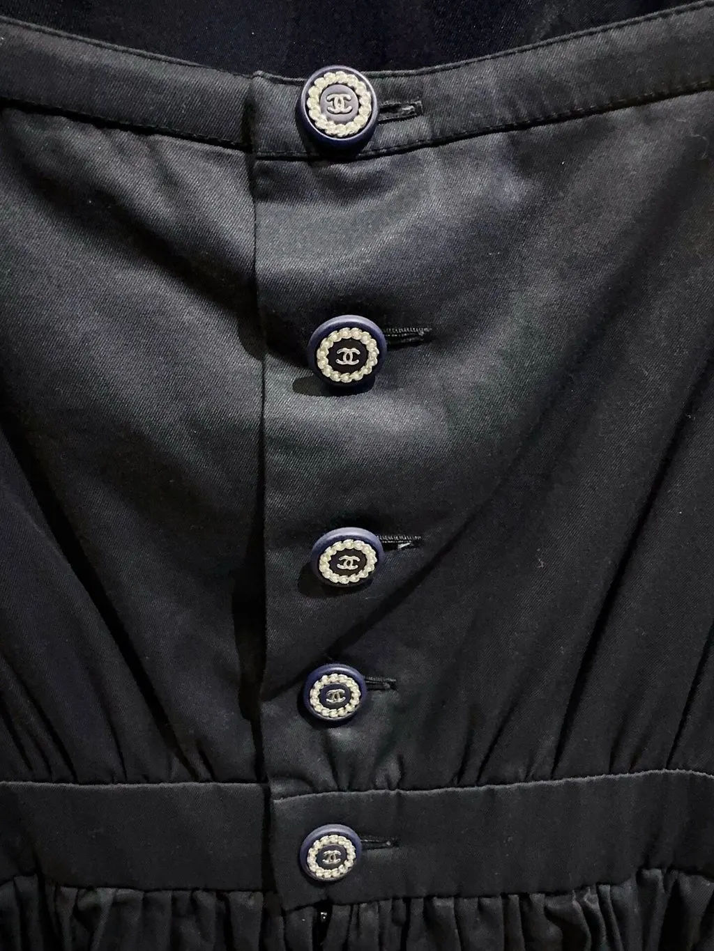 Chanel Navy Cotton Dress Navy Cotton Very good - Model View