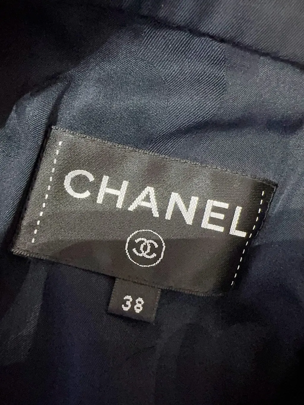 Chanel Navy Cotton Dress Navy Cotton Very good - Box View