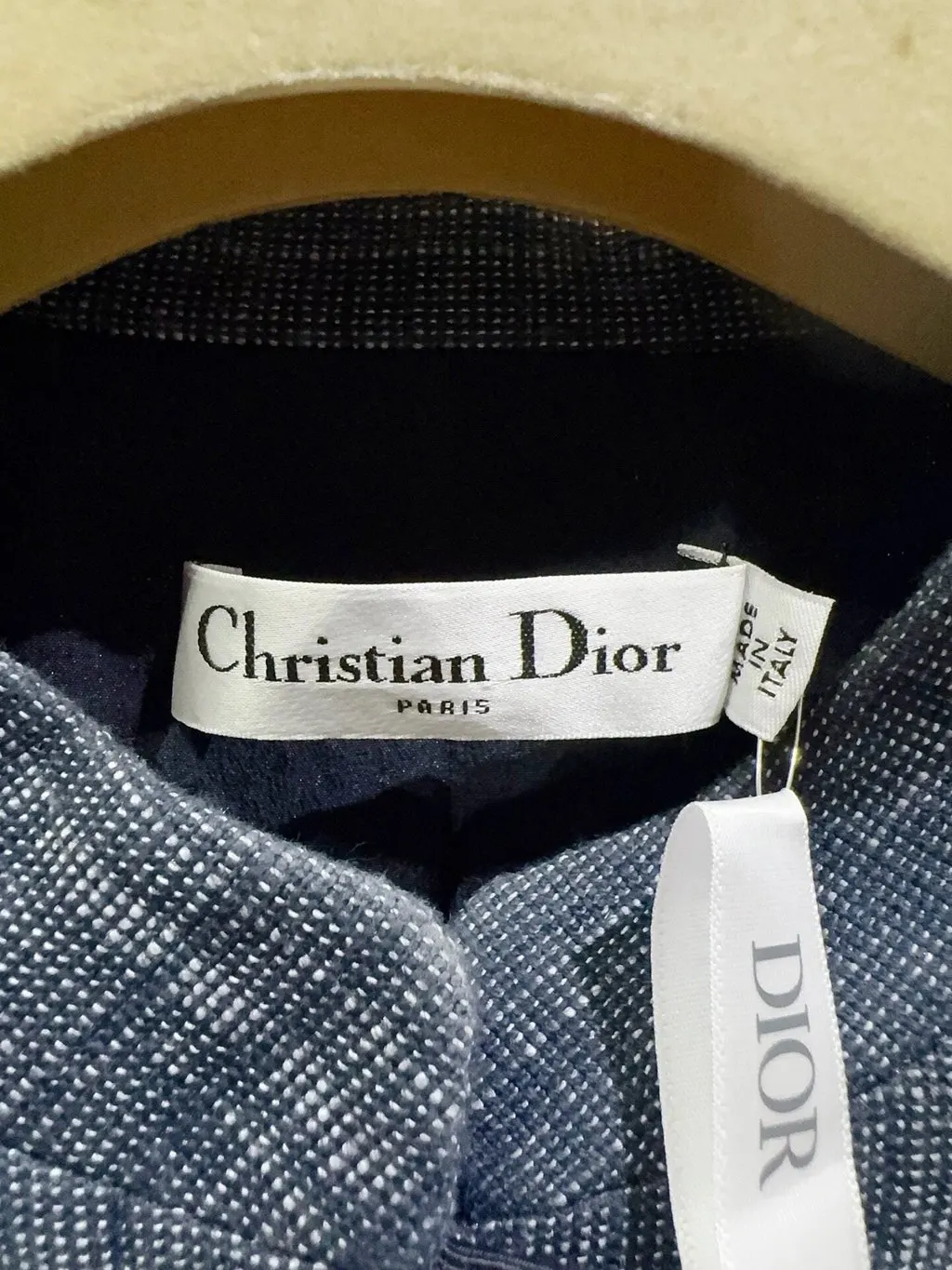 Dior Navy Tweed Dress Navy Tweed Never worn - Back View