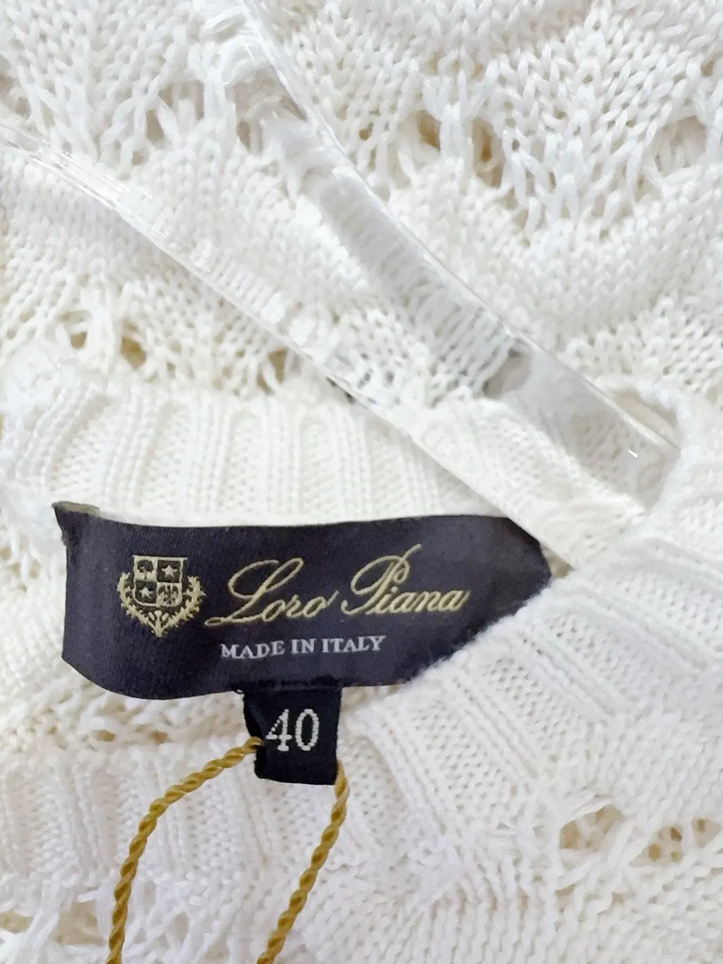 Loro Piana White Silk Knitwear White Silk Never worn, with tag - Inside View