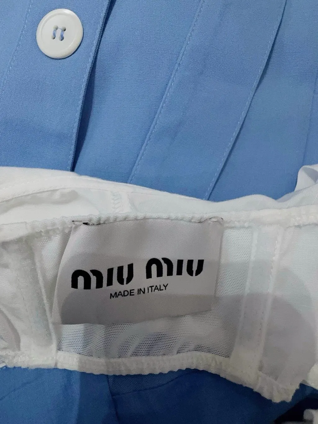 Miu Miu Blue Cotton Dress Blue Cotton Never worn - Inside View