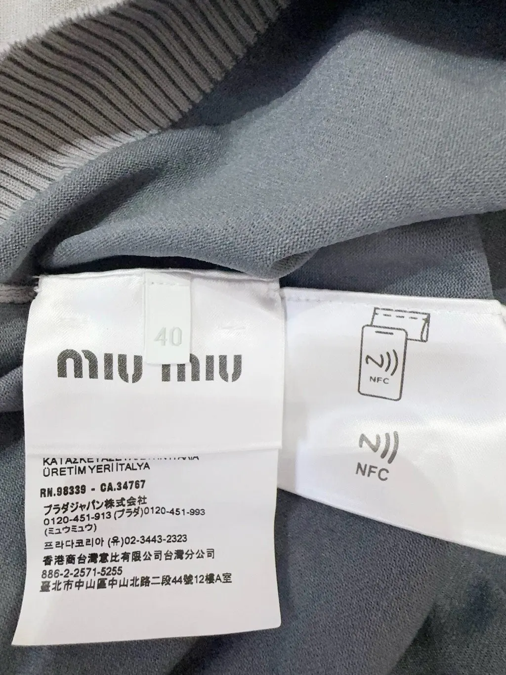 Miu Miu Grey Viscose Top Grey Viscose Never worn, with tag - Box View