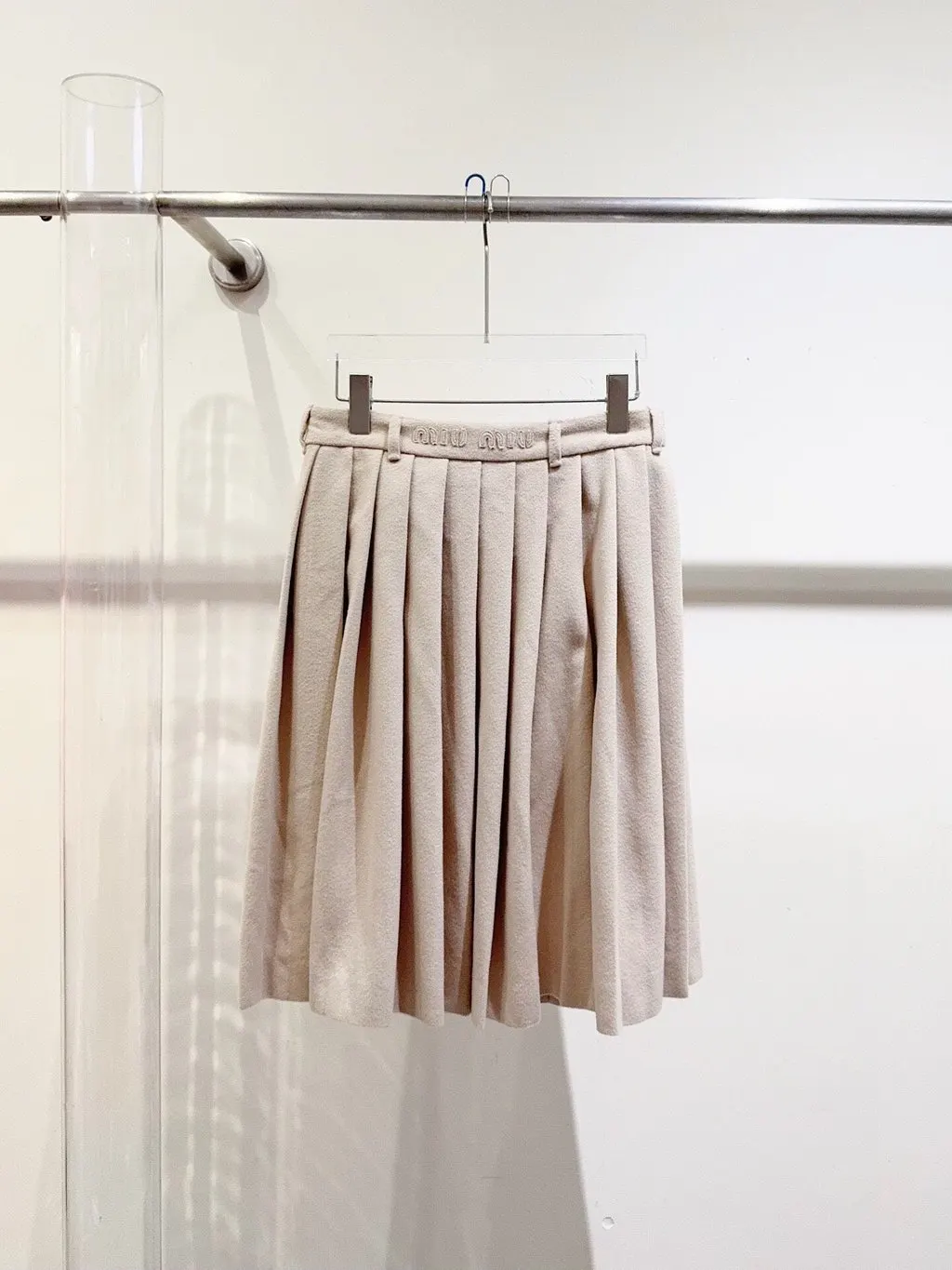 Miu Miu Beige Wool Skirt Beige Wool Never worn - Back View
