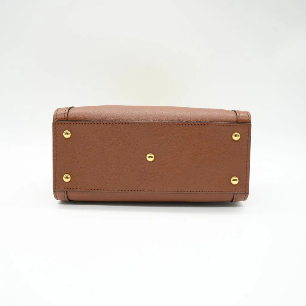 Gucci Diana Mini Tote Bag Brown Leather Brown Leather Good - Inside View