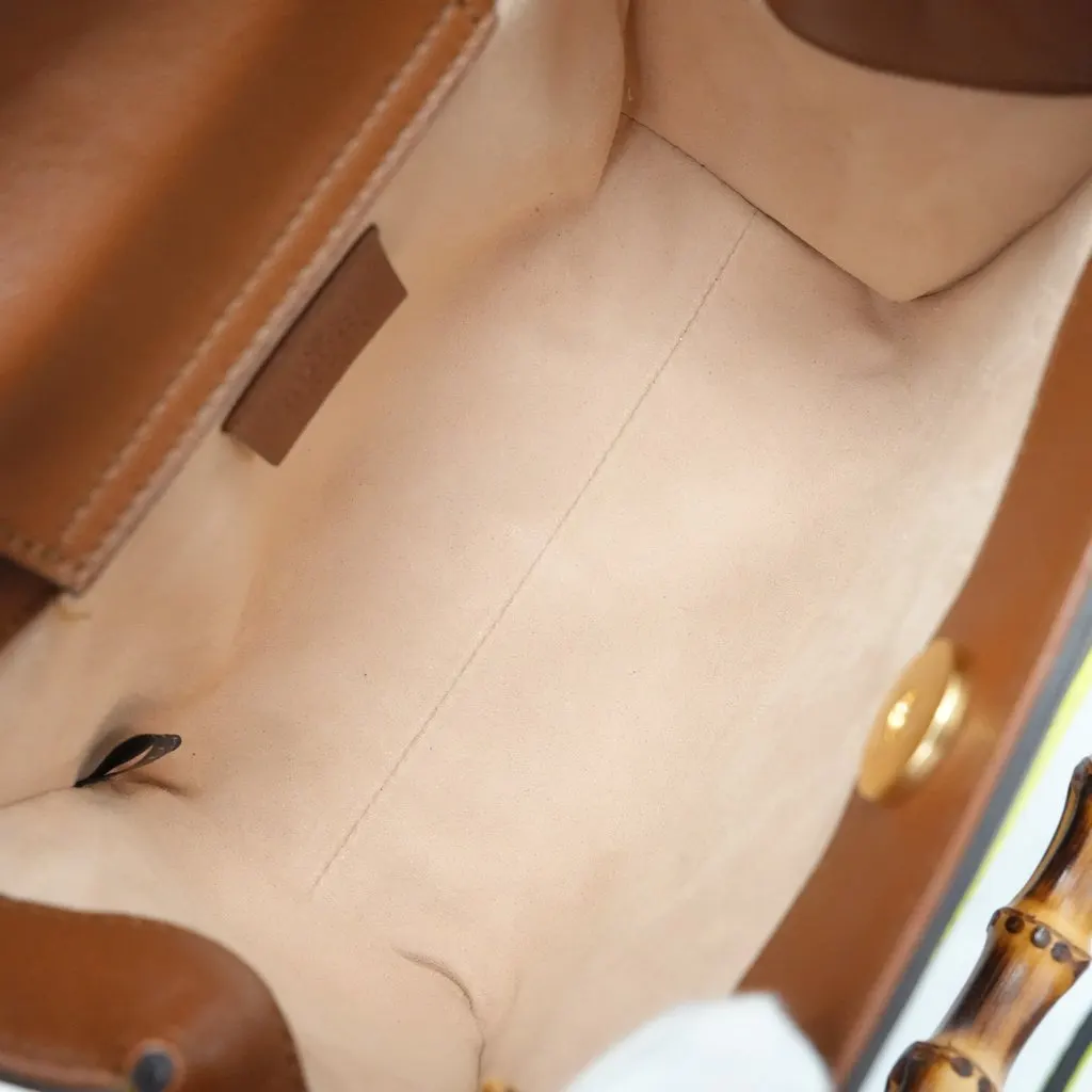 Gucci Diana Mini Tote Bag Brown Leather Brown Leather Good - Model View