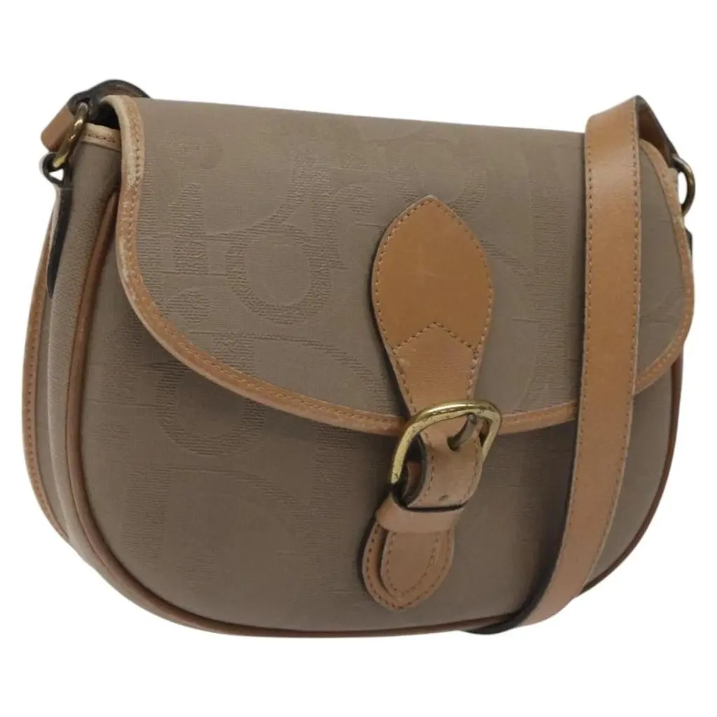 Dior Shoulder Bag Beige Canvas Good - Front View