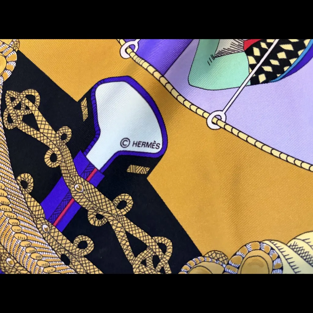 Hermès CIrcus 90cm Silk Scarf MultiColor Silk Very good - Back View